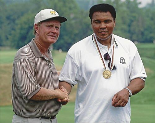 Jack Nicklaus &amp; Muhammad Ali 1996 PGA Championship "The Bear and The Greatest" - 20"x24" Photo, Mounted in 22"x28" Double Matt and Framed with Plexi Glass
