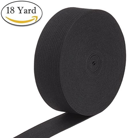 BeRicham 18 Yard High Elasticity Thicker Elastic Spool for Arts, Crafts & Sewing, Black (1.2 Inch)