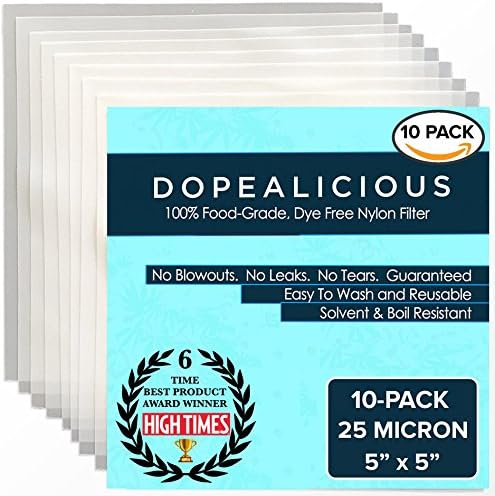 25 Micron Screens | 5" x 5" Inch | 10-pack | Oil Extraction Filter | ✭ AWARDED BEST FILTER BY HIGH TIMES 6x ✭