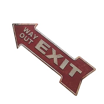 Sharplace Retro Pfeilschild Pfeil Schild Blechschild Hinweisschild Türschild, Kaffee Café Deko - Exit, 450 * 160mm