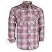 COEVALS CLUB Men's Long Sleeve Casual Western Two Pockets Work Plaid Pearl Snap Button Up Shirt (Gray,Red/M, 22#)