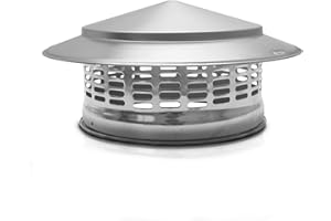 LangRay Chimney Caps for Outside, Stainless Steel Chimney Cover with Screen, Round Stove Pipe Cap, Roof Exhaust Vent Cap, Fireplace Roof Vent Cover Rain Caps for Chimney Stovepipe Finial (7.87 inch)