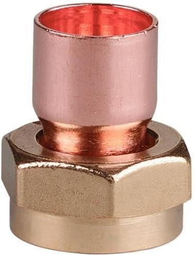 Merriway BH03091 End Feed Fitting Straight Cylinder Connector, 22mm x 1-inch BSP, Brass