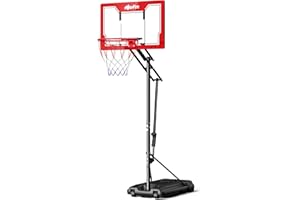 Mayfire Portable Basketball Hoop Adjustable: Outdoor Basketball Goal System for Kids & Teens in Driveway/Backyard/Indoor with 33" Shatterproof Backboard