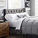 LUCID Mid-Rise Upholstered Headboard - Adjustable Height from 34” to 46” - Twin - Charcoal