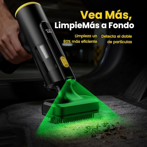 Zynet Cordless Handheld Vacuum Cleaner 28000Pa, Portable Mini Vacuum Cleaner for Car, Up to 60 Mins, 3 in 1 Vacuum/Blow/Inflate, LED Display and Green Light, Brushless Motor, Home, Office and Pet Hair