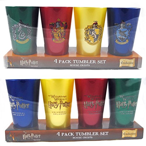 Wizarding World of Harry Potter House Tumbler Cup Set 4 Cups by