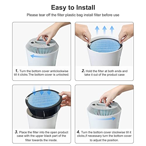 Air Purifiers for Bedroom Home Large Room Up to 1420 ft² 6 Layers H13 True HEPA Filter, Ionizer Air Purifier with Air Quality Sensor Timer, Purify 99.99% Smoke Pet Hair Odor, Available for California