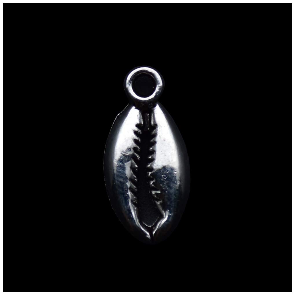 VIDRIOPack of 80 Cowrie Shells Charms Pendants Silver Craft Supplies for Jewelry Making Tibetan Accessories for Bracelets Necklace DIY