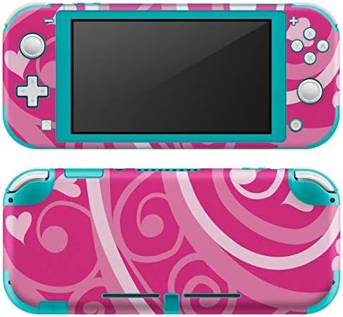 Igsticker Nintendo Switch Lite 専用 デザインスキンシール 全面 任天堂 スイッチ ライト ゲーム機 カバー ハート 低価格 フィルム Game エアフリー 模様 ラブリー ステッカー ピンク アクセサリー Video