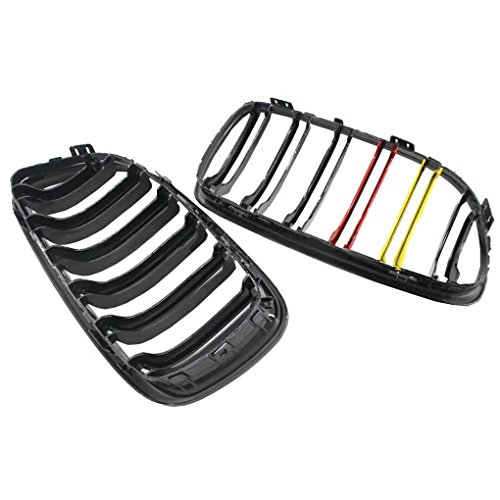 M-color Car Front Grilles Double Line Gloss Black Grille for BMW 3 Series E90 318 320i 325i 330i 08-11