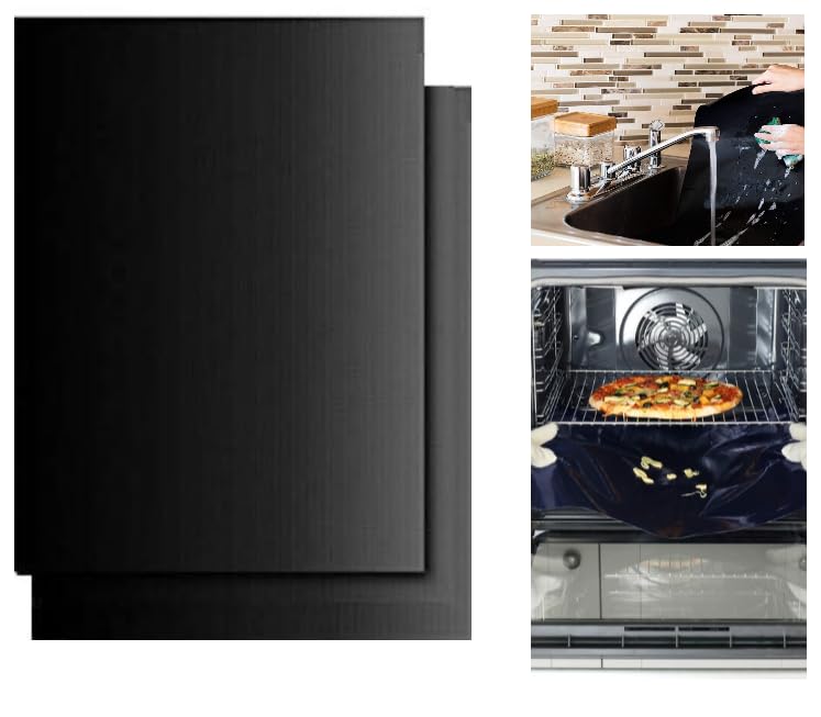 Oven Liners BBQ Grill Mats Sheets (2pk) Reusable Heavy Duty Teflon Protector 40x33cm