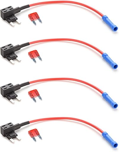 Desenda Mini Fuse Holder Kit 4pcs 10A 12V-24V Piggyback Blade Tap