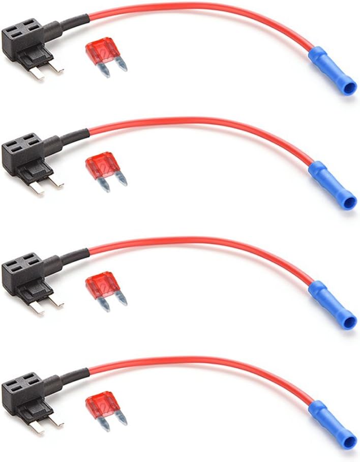 Desenda Mini Fuse Holder Kit 4pcs 10A 12V-24V Piggyback Blade Tap
