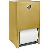 Stardrix Gold 2 Roll Stainless Steel Commercial Toilet Paper Dispenser, Heavy Duty Wall Mount Tissue Holder with Lock for Restroom/Bathroom