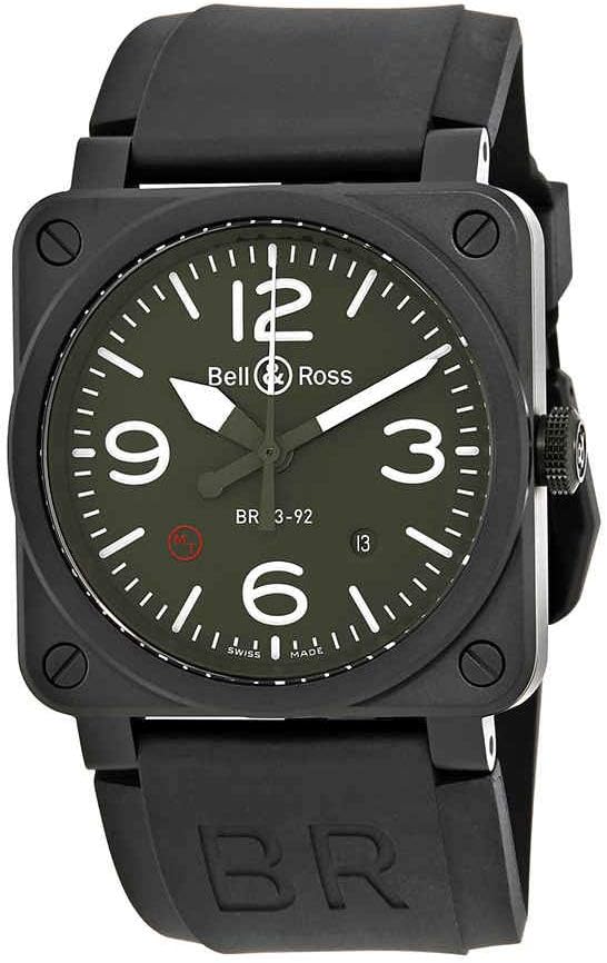 Bell and Ross Military Type Automatic Olive Dial Men's Watch BR0392-MIL