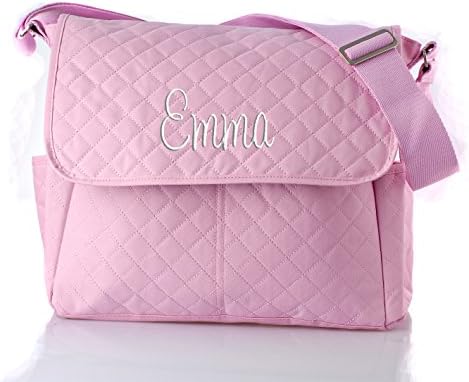 Personalized Diaper Bag With Changing Pad For Baby Girls - Pink