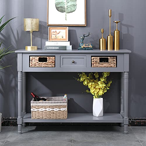 YOLENY Industrial Country Style Console Table, 2Tier Side Table