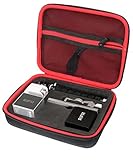 Customized Protective Case for RIF6 Cube Pico Video Projector, Secured Blocks for RIF Cube Projector, Speaker, Tripod, Mount and Cable, Zipper mesh Pocket for Other Accessories (Black+Blue)