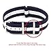 2pc 20mm Nato Ss Nylon Striped Navy blue / White, Navy blue /red Replacement Watch Strap Band