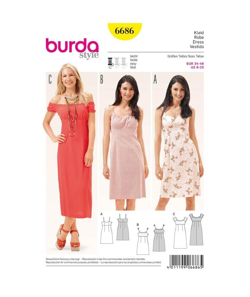 burdastyle Sewing Pattern B6686 Misses' Dress