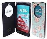 LG G4 Case,[Floral Mint] Window Open View Bumper Case G4 PU Leather Flip Cover Magnetic closure Anti Shock For LG G4 (Floral Mint)