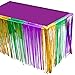 JOYIN 5PCS Mardi Gras Party Decoration with 1 PCS Fringe Curtain, 3 PCS Table Skirt and 1 PCS Garland Pack Mardi Gras Party Favor Supplies