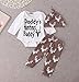 Newborn Baby Boys Funny Bodysuits with Leggings and Hat 3pcs outfit Clothes (0-3M, Brown)