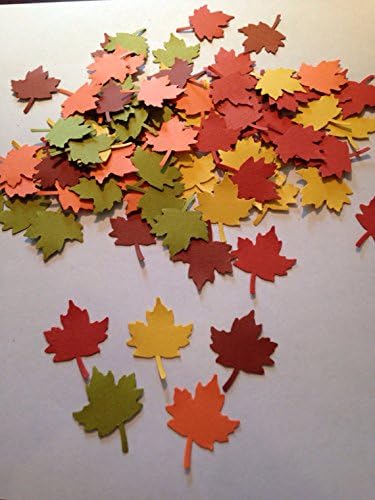 100 Fall Leaves Punch Die cuts Leaf Cut Out Leaf Confetti Embellishments Scrapbooking Thanksgiving Decor Thanksgiving Table Confetti