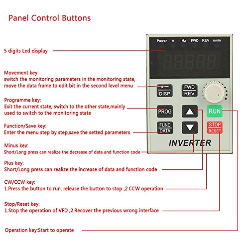 Variable Frequency Drive - 220VAC Single-Phase Variable Frequency Drive VFD Speed Controller for 3-Phase 2.2kW AC Motor - Thumbnail 2