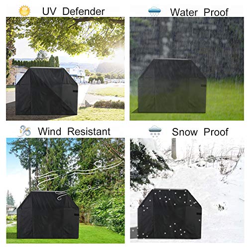 BORITAR BBQ Grill Cover 52 Inch to 58 Inch 300D PU Coating for Weber Holland Jenn Air Brinkmann and Char Broil, More Lightweight and Stronger All Weather