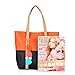 WongSinTong Pu Leather Casual Travel Handbag Shoulder Tote Bag for Women (Orange)