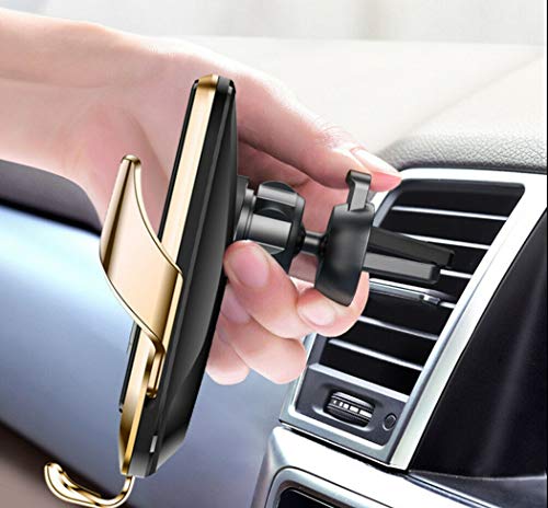 Smart Sensor Wireless Car Charger Mount, Automatic Clamping QC/QI 10W Fast Charging Car Charger Holder Compatible with iPhone 11/Xs/Xs Max/XR/X /8,Samsung Galaxy Note 9/ S9/ S9+/ S8 etc(Black)