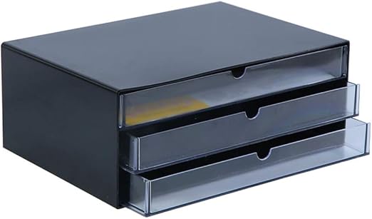 Amazon Com Office File Folder Racks File Shelf Pull Out Three Layer Transparent Plastic File Cabinet Data File Rack Office Supplies File Folder Racks Holders Color Black Home Kitchen