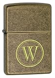 Personalized Zippo Antique Brass Lighter with Free
