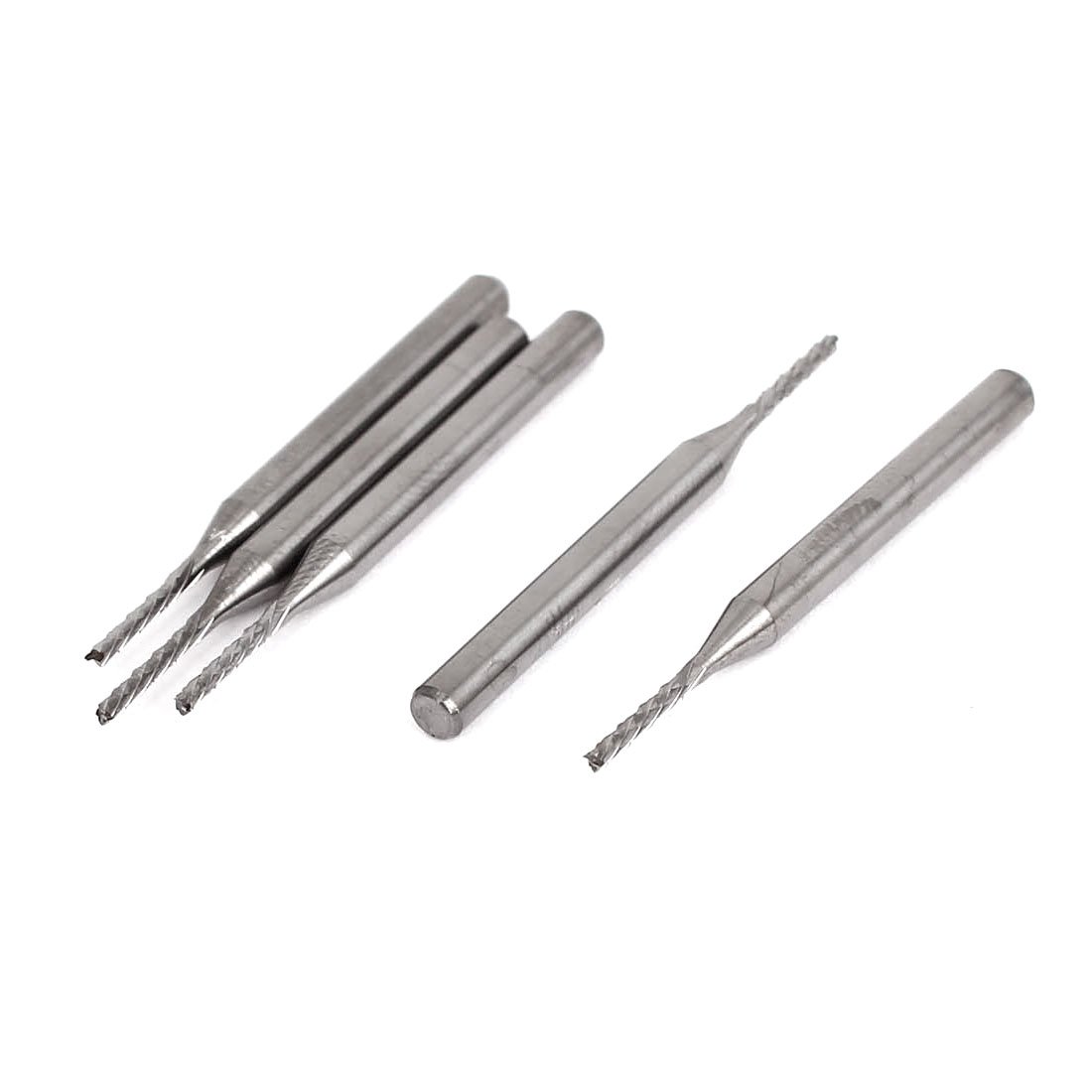 Sourcingmap 1.2mm Tungsten Carbide End Mill Endmill CNC PCB Engraving Bits 4 Flutes Left Hand 5 Pcs