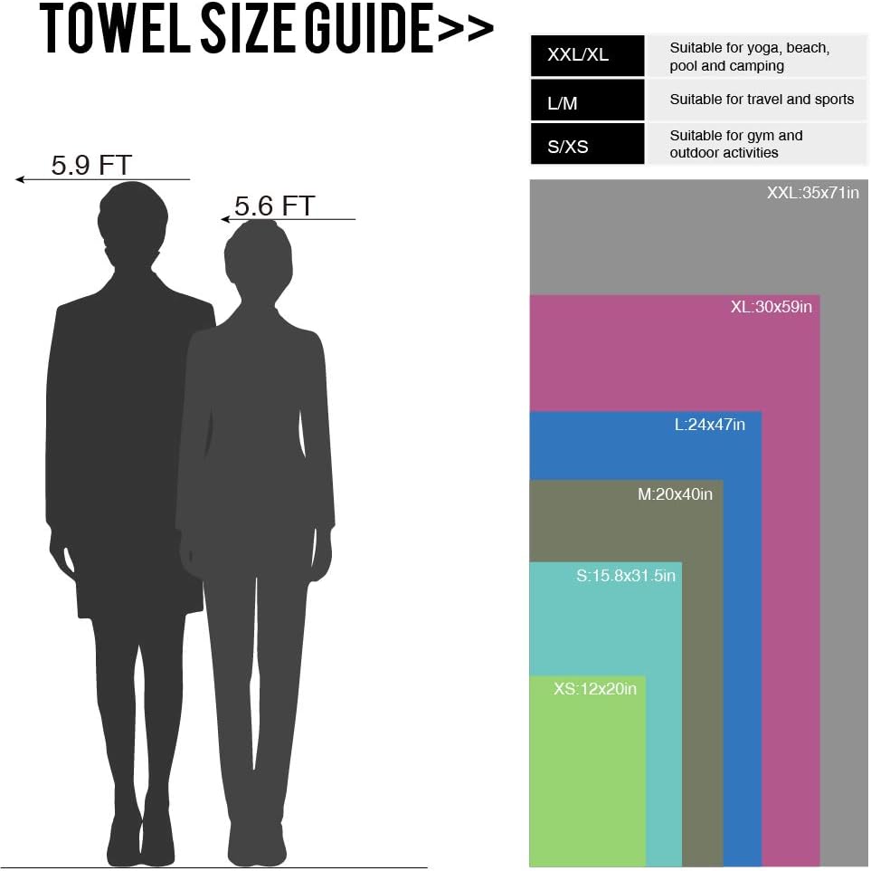 Ozaeo Microfiber Travel Towel, Lightweight Gym Towel, Quick Dry, Super Absorbent Camping Towel for Sports, Backpacking, Swimming, Cycling, Hiking : Sports & Outdoors