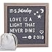 Felt Letter Board - Gray Changeable Message Board Letterboard with Stand & Wall Hook, 639 Black & White Letters, Numbers and Emojis, Rustic Weathered Frame, 10x10 Inches (Dark gray)
