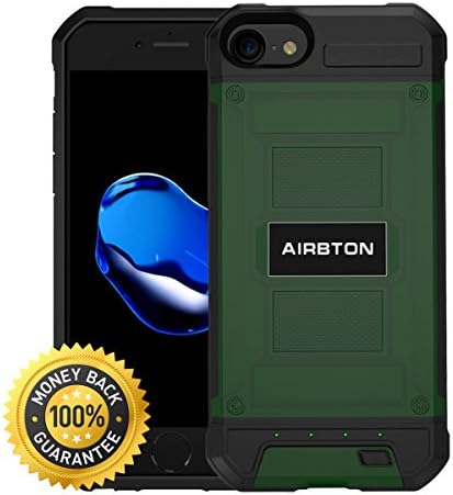 iPhone 6 Charging Case, Airbton Battery Case for iPhone 7, Ultra Slim iPhone 6s/8 Backup Battery with 3000 mAh Capacity, Heavy Duty Protection Battery Charger Case, Army Green
