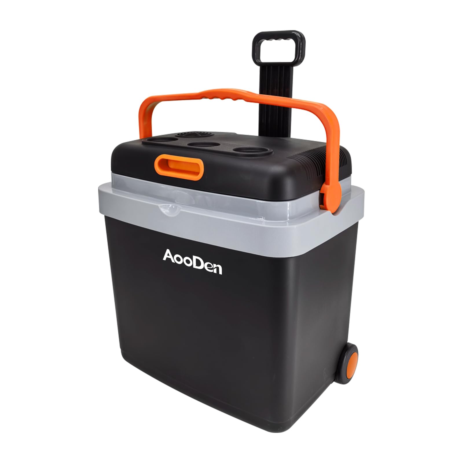 Photo 1 of AooDen Electric Car Cooler and Warmer 35 Quart(33 Liter) Capacity with Draw bar and Wheels, Thermoelectric Iceless Cooler for Travel, Camping, Vehicles, Truck, Home - 12V DC and 120V AC