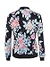MISSLOOK Women's Floral Print Classic Quilted Baseball Jacket Fall Short Biker Bomber Jacket Coat - Multicolor S