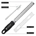 Stainless Steel Zester Cheese Grater with Safety Cover, Cleaning Brush by Mullier