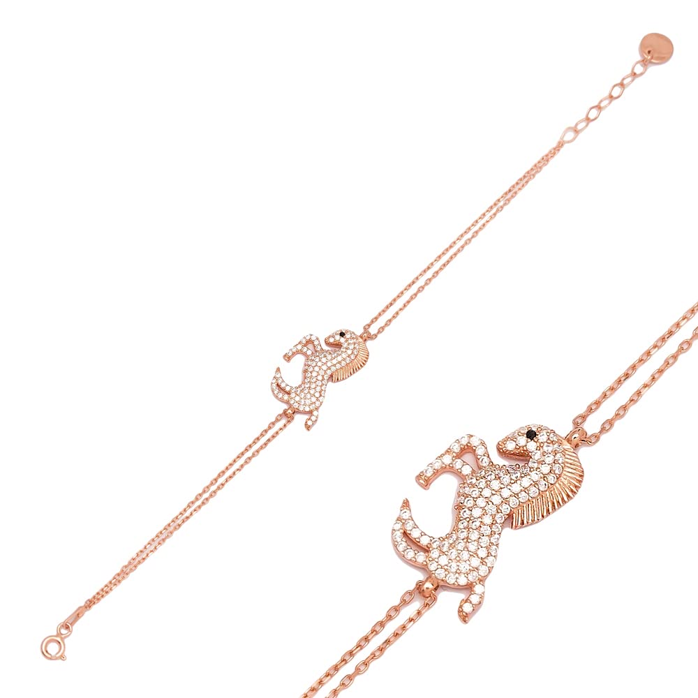 Horse Charm Bracelet 925 Sterling Silver Hand Made Rose Gold