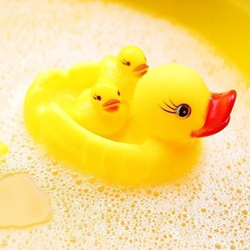KISMIS MAGNIFICO Non-Toxic Animal Shape Chu Chu Soft Toys for Baby (Multicolour) - Set of 4 Squeezing Ducks