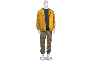 FURNDOOR Male Mannequin Full Body Silver - 74” Detachable Man Dress Form Mannequin Realistic Metal Base for Clothing Shops