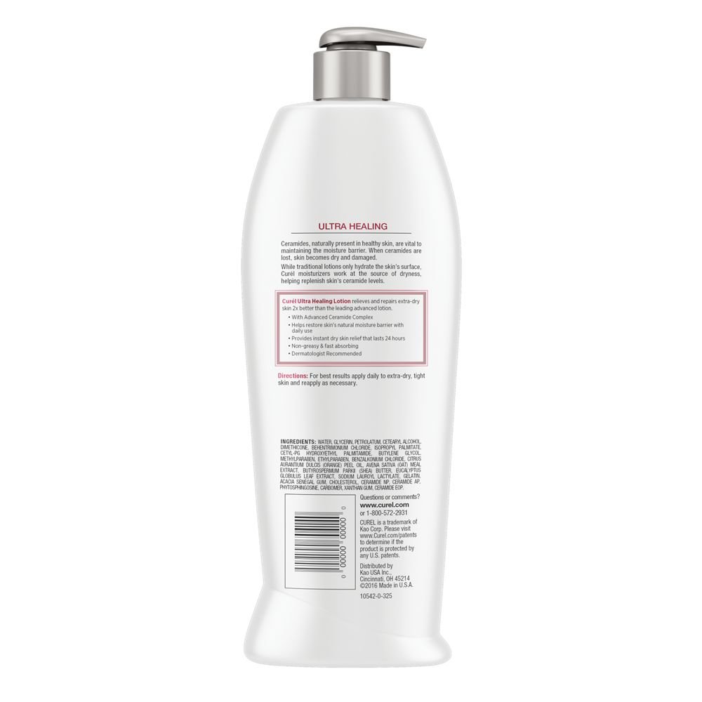 Curél Skincare Curél Ultra Healing Body Lotion, Moisturizer for Extra Dry Skin, Body and Hand Lotion with Advanced Ceramide Complex and Hydrating Agents for Tight Skin, Fragrance Free, 20 Oz : Body Lotions : Beauty