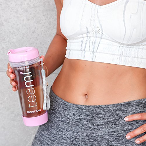 TEA TUMBLER Infuser Water Bottle by Teami - Baby Pink, 20 Ounce - BPA FREE - Double Walled Mug, Hot or Cold - Our Best Infusion Bottles for Infused Fruit, Smoothies, Tea, even Coffee - Thumbnail 3
