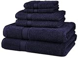 Pinzon Blended Egyptian Cotton 6-Piece Towel Set, Navy (Home)