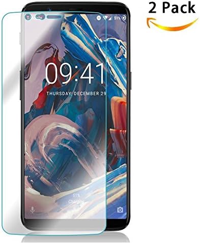 Oneplus 6 Screen Protector, Sfmn 2Pack Anti-Fingerprint, Bubble Free Tempered Glass Screen Protector for Oneplus6 (Tempered Glass)