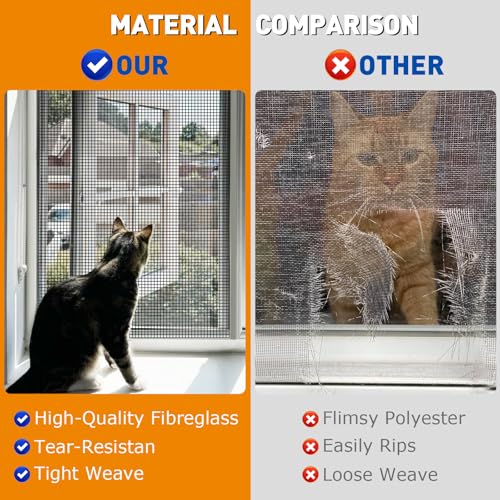 HOFUDON Window Screen Mesh, 39"x100' (100cm x 30m) Black | Moustiquaire Rouleau, Moustiquaire Magnétique Replacement, DIY Fiberglass Mesh, Window Screen Door Mesh For House Windows